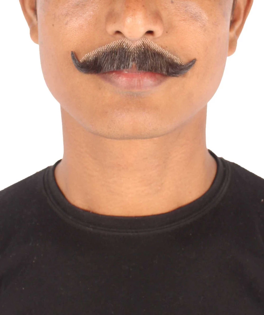 HPO Adult Men's Premium Imperial Fake Human Facial Hair Mustache