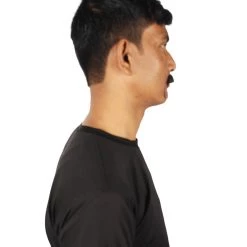 HPO Adult Men's Fake Human Hair Cop Mustache | Black Color