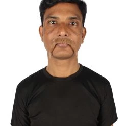 HPO Adult Men's Fake Human Hair Walrus Mustache | Brown Color