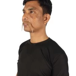 HPO Adult Men's Fake Human Hair Walrus Mustache | Brown Color