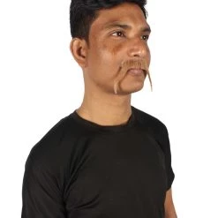 HPO Adult Men's Fake Human Hair Walrus Mustache | Brown Color