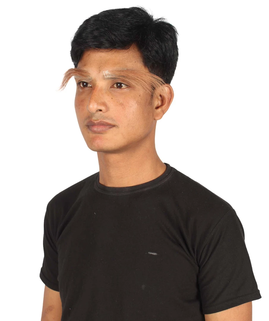 HPO Adult Men's Fake Human Hair Long Sensei Eyebrows | Light Brown