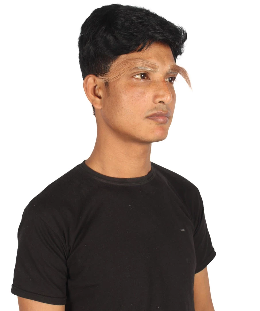 HPO Adult Men's Fake Human Hair Long Sensei Eyebrows | Light Brown