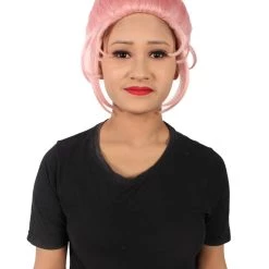 HPO Adult Women's Crystal Gem Cartoon Alien Pink Pixie Wig