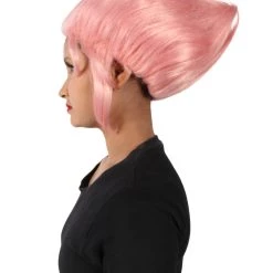 HPO Adult Women's Crystal Gem Cartoon Alien Pink Pixie Wig