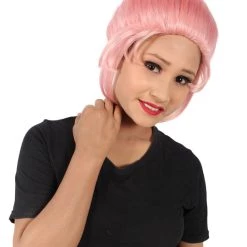 HPO Adult Women's Crystal Gem Cartoon Alien Pink Pixie Wig