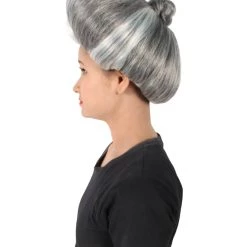 HPO Adult Women's Evil Stepmother Heart-shaped Pompadour Grey & Silver Wig