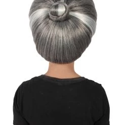 HPO Adult Women's Evil Stepmother Heart-shaped Pompadour Grey & Silver Wig
