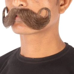 HPO Men's Imperial Mustache | Human Facial Hair | Multiple Color Options