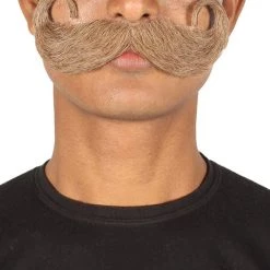 HPO Men's Imperial Mustache | Human Facial Hair | Multiple Color Options