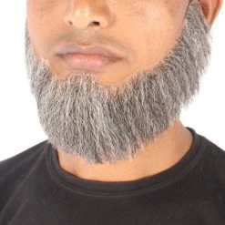 HPO Men's Spade Synthetic Hair Full Beard | Facial Hair | Mixed Grey Brown