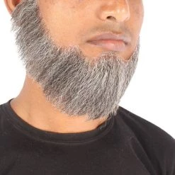 HPO Men's Spade Synthetic Hair Full Beard | Facial Hair | Mixed Grey Brown