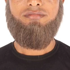 HPO Men's Spade Synthetic Hair Full Beard | Facial Hair | Mixed Grey Brown