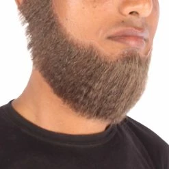 HPO Men's Spade Synthetic Hair Full Beard | Facial Hair | Mixed Grey Brown