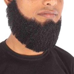 HPO Men's Spade Synthetic Hair Full Beard | Facial Hair | Mixed Grey Brown