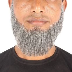 HPO Men's Spade Synthetic Hair Full Beard | Facial Hair | Mixed Grey Brown