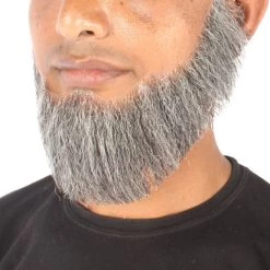 HPO Men's Spade Synthetic Hair Full Beard | Facial Hair | Mixed Grey Brown