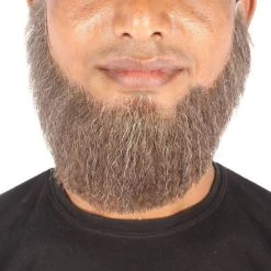 HPO Men's Spade Synthetic Hair Full Beard | Facial Hair | Mixed Grey Brown