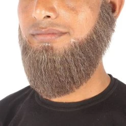 HPO Men's Spade Synthetic Hair Full Beard | Facial Hair | Mixed Grey Brown