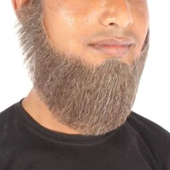 HPO Men's Spade Synthetic Hair Full Beard | Facial Hair | Mixed Grey Brown