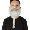 HPO Adult Men's Silver Braided Vikings Beard And Mustache