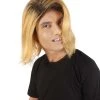 HPO Adult Men’s 90s Grunge Blonde And Black Dyed Roots Center-Parted Long Wig
