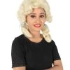 Men's HPO Adult Women’s Classic Elly May Clampet Blonde Wig With Two Blue Hair Ribbons