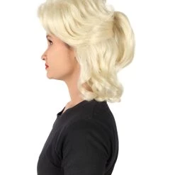 HPO Adult Women’s 60s Sitcom Green Farm Classic Wavy Blonde Wig