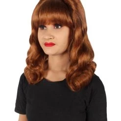 Men's HPO Adult Women’s 60s Hollywood-Style Wavy Brown Wig From Classic Sitcom