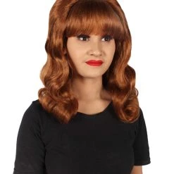 Men's HPO Adult Women’s 60s Hollywood-Style Wavy Brown Wig From Classic Sitcom