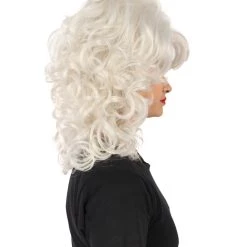 HPO Adult Women’s Puffy Wavy Country Music Star White Blonde Wig Men's
