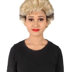 HPO Adult Women's Golden Girls Blanche Blonde With Black Streak Wig