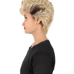 HPO Adult Women's Golden Girls Blanche Blonde With Black Streak Wig