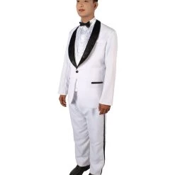 HPO Men's Adult Men’s Jump Street Cop Movie White Tuxedo Black Bow Tie | All Sizes