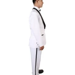 HPO Men's Adult Men’s Jump Street Cop Movie White Tuxedo Black Bow Tie | All Sizes