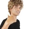 HPO Adult Men's Brown 1980s WHAM Michael George Pop Star Wavy Wig