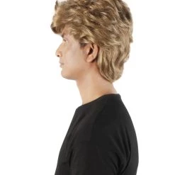 HPO Adult Men's Brown 1980s WHAM Michael George Pop Star Wavy Wig