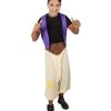 HPO Adult Men’s Arabian Night Street Rat Costume, Sleeveless Purple Vest, Cream Pants And Red Fez | Multiple Size Options