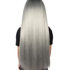 HPO Adult Women's Silver American Pop Star High Ponytail Wig