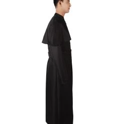 HPO Men's Adult Men’s Priest Black Cassock Clerical Collar & Shoulder Mantle Costume