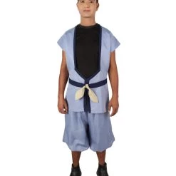 HPO Men's Adult Men’s Japanese Animated Young Demon Yasha Turquoise Blue Costume