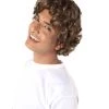 HPO Adult Men’s Famous Celebrity Comic Spider Tom Layered Curly Dark Brown Wig