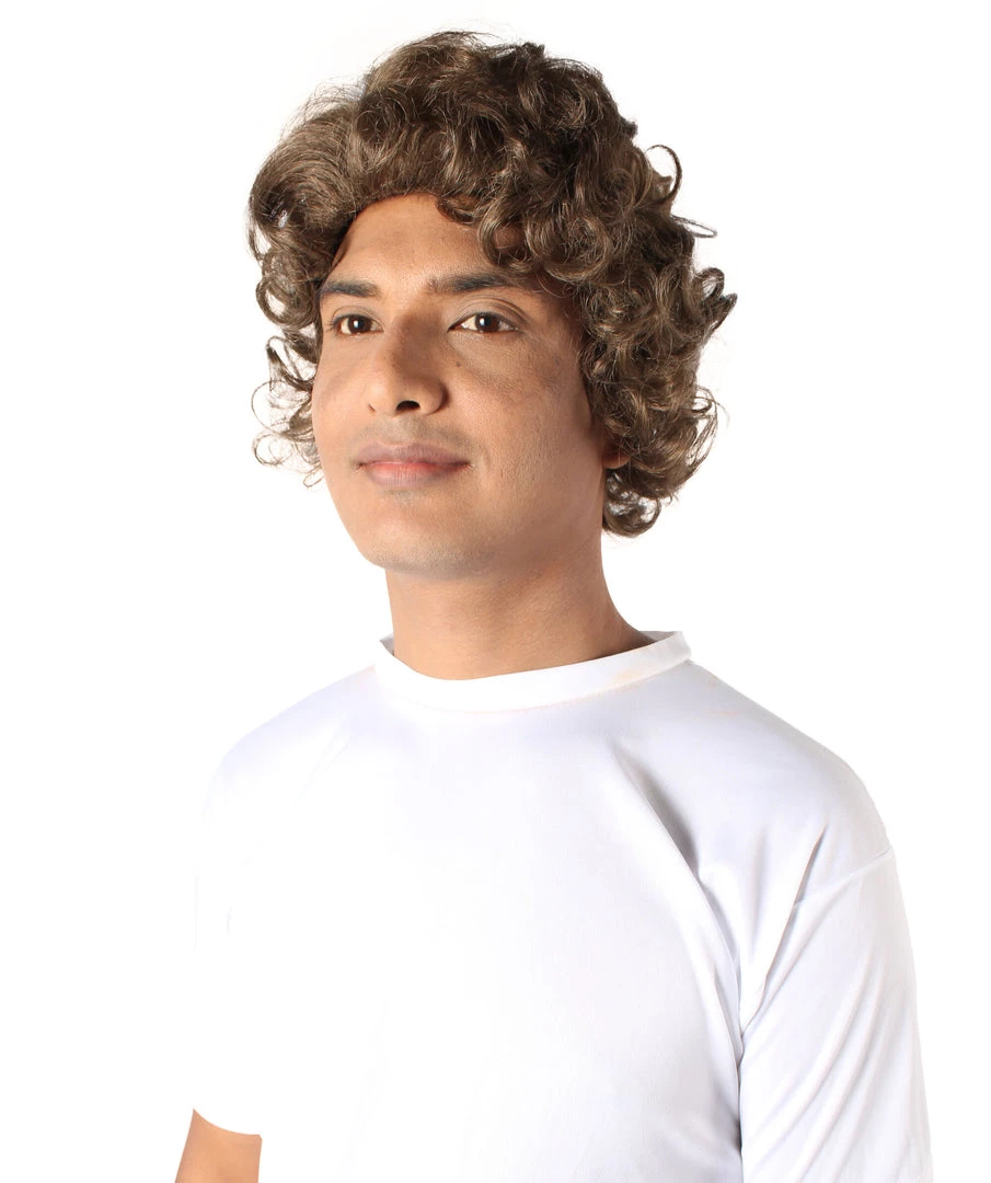 HPO Adult Men’s Famous Celebrity Comic Spider Tom Layered Curly Dark Brown Wig