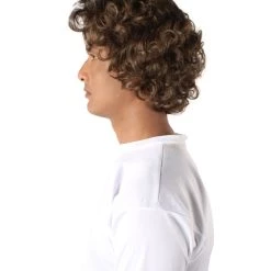 HPO Adult Men’s Famous Celebrity Comic Spider Tom Layered Curly Dark Brown Wig