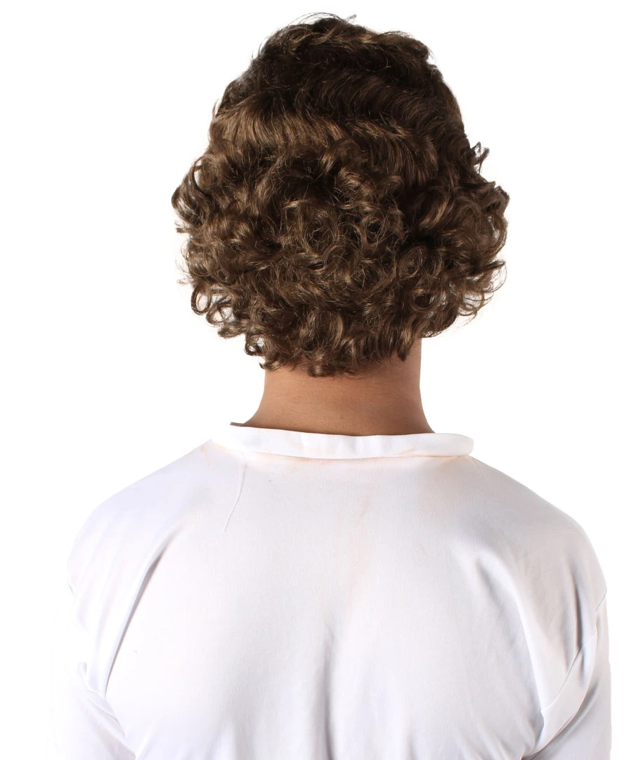 HPO Adult Men’s Famous Celebrity Comic Spider Tom Layered Curly Dark Brown Wig