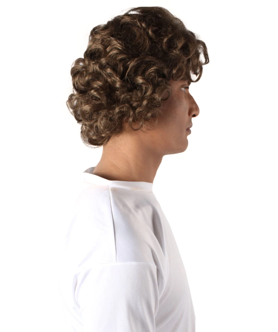 HPO Adult Men’s Famous Celebrity Comic Spider Tom Layered Curly Dark Brown Wig