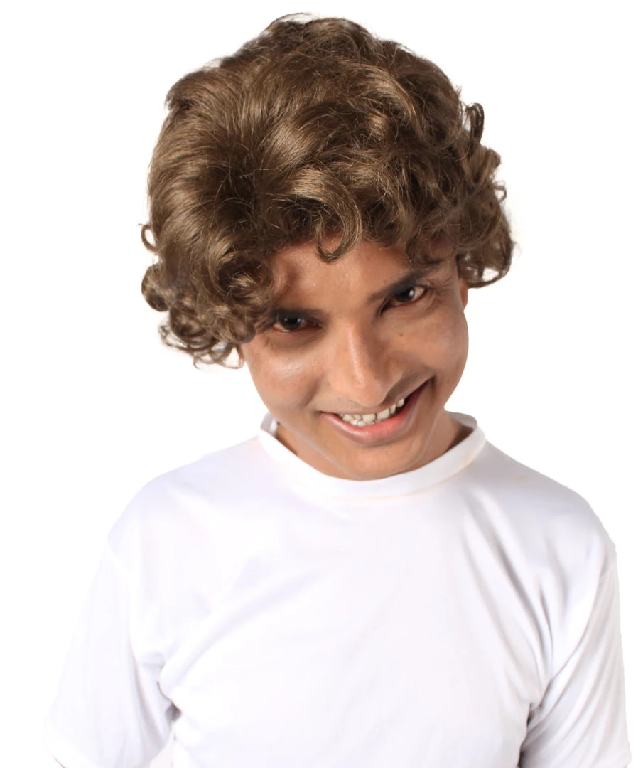 HPO Adult Men’s Famous Celebrity Comic Spider Tom Layered Curly Dark Brown Wig