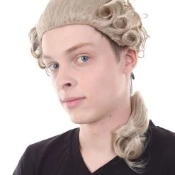 HPO Adult Men's 18th Century Peruke Periwig Noble Judge Wig