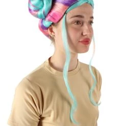 HPO Adult Women’s American Rapper Queen Multi Color Double Bun Wig Men's