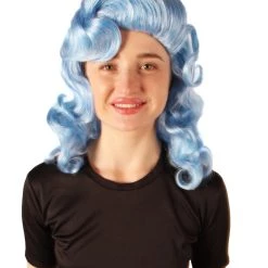 HPO Men's Adult Women’s Vintage Hollywood Blue Retro Curly Wig